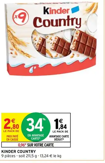 Intermarché KINDER COUNTRY offre