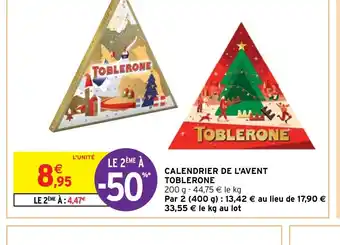CALENDRIER DE L'AVENT TOBLERONE
