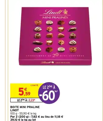 Intermarché BOITE MINI PRALINE LINDT offre