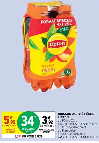 Intermarché BOISSON AU THÉ PÊCHE LIPTON offre