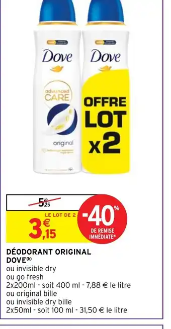 Intermarché DÉODORANT ORIGINAL offre