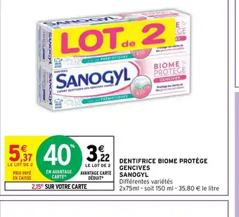 Intermarché DENTIFRICE BIOME PROTÈGE GENCIVES offre