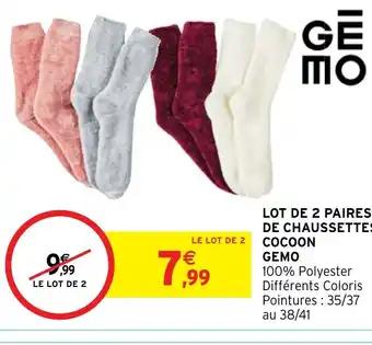 LOT DE 2 PAIRES DE CHAUSSETTES COCOON