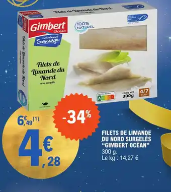 E.Leclerc FILETS DE LIMANDE DU NORD SURGELÉS "GIMBERT OCÉAN offre