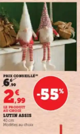 Super U LUTIN ASSIS 40 cm offre