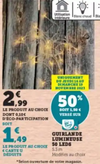 Super U GUIRLANDE LUMINEUSE offre