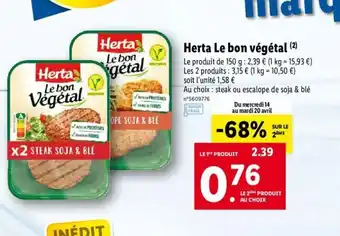 Lidl Herta Le bon Végétal offre