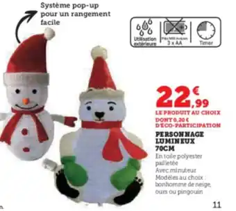 Super U PERE NOEL GONFLABLE LED 120 CM offre