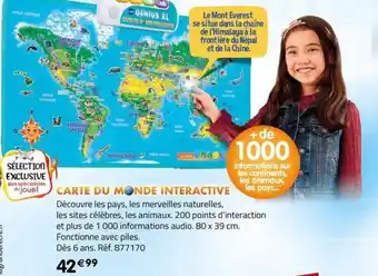 La Grande Récré CARTE DU MONDE INTERACTIVE offre
