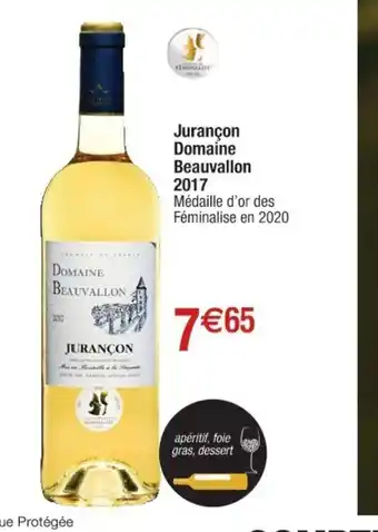 Cora x Carrefour Jurancon Domaine Beauvallon 2017 offre