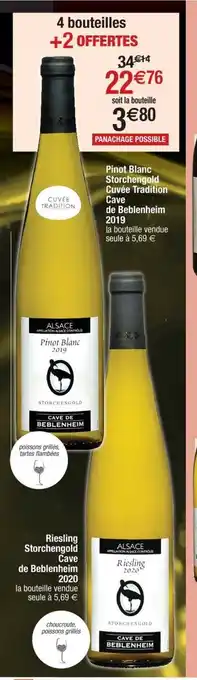 Cora x Carrefour Pinot Blanc Storchengold Cuvée Tradition Cave De Beblenheim 2019 offre