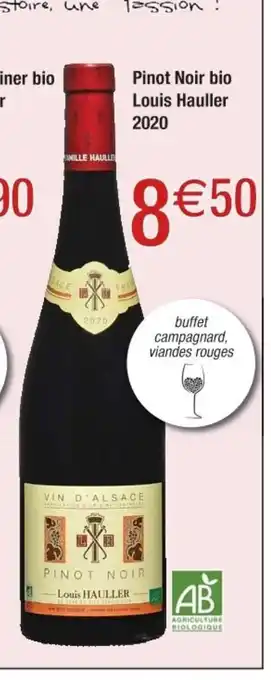 Cora x Carrefour Pinot Noir Bio Louis Hauller 22020 offre