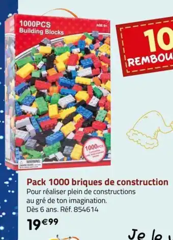 La Grande Récré Pack 1000 briques de construction Pour réaliser plein de constructions offre
