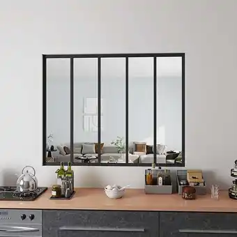 Bricomarché Aica verrière atelier en aluminium noir mat l.153xh.108cm 5 verres transparents inclus, verrière fixe kit de verrière et vitr offre