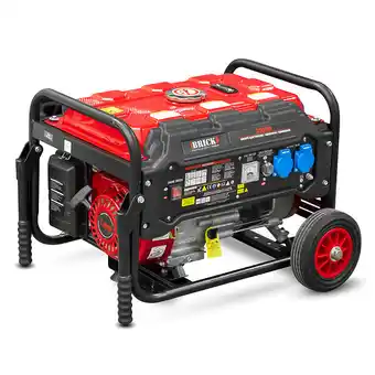 Bricomarché Groupe électrogène max 3000w avec roues - 2 prises - avr - essence - brick offre
