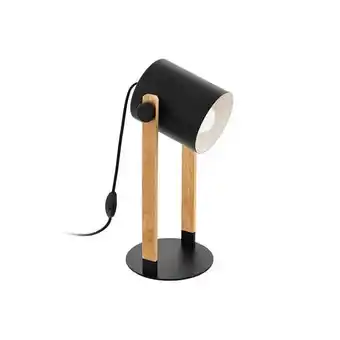 Lampe industriel en bois/métal noir, hornwood