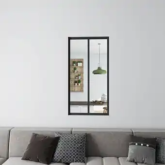 Bricorama Verrière intérieure aluminium noir mat 63x108cm 2 vitrage et carreaux verrière fixe kit de verrière offre