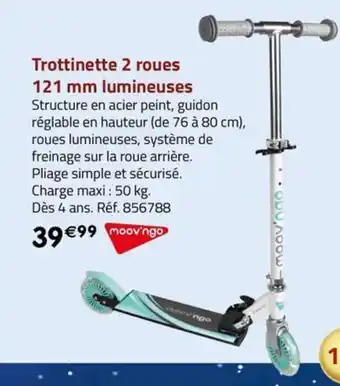 Trottinette 2 roues 121 mm lumineuses
