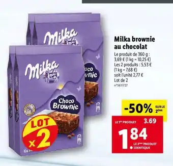 Lidl Milka brownie au chocolat offre