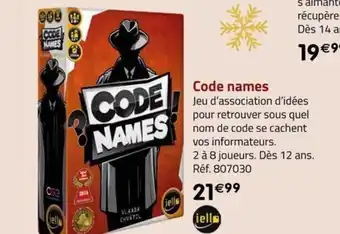 La Grande Récré Code names offre