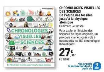 CHRONOLOGIES VISUELLES DES SCIENCES De l'étude des fossiles jusqu'à la physique atomique
