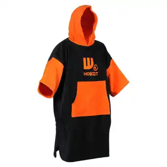 Decathlon Poncho howzit en coton finition velours - coloris noir/orange offre