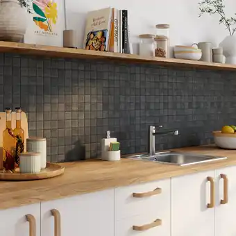 Castorama Carreau de mosaïque matstone effet pierre 30 x 30 cm anthracite goodhome offre