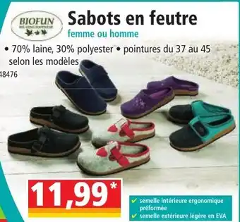 Norma BIOFUN Sabots en feutre offre
