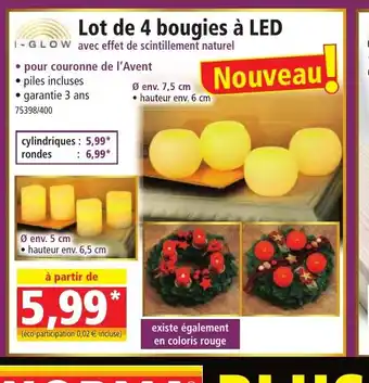 Norma Lot de 4 bougies à LED offre