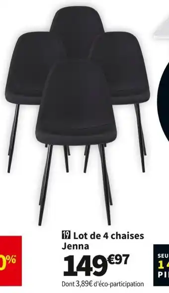 Conforama Lot de 4 chaises jenna offre