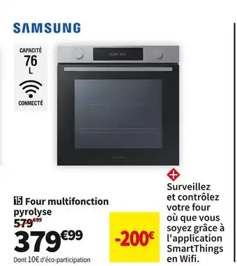 Samsung four multifonction pyrolyse nv7b41307as
