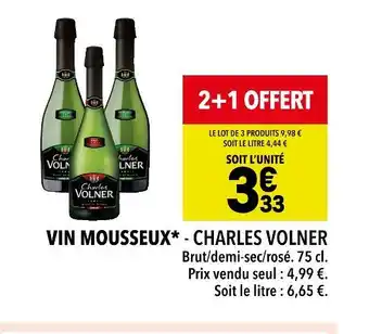 Supeco Charles volner vin mousseux offre