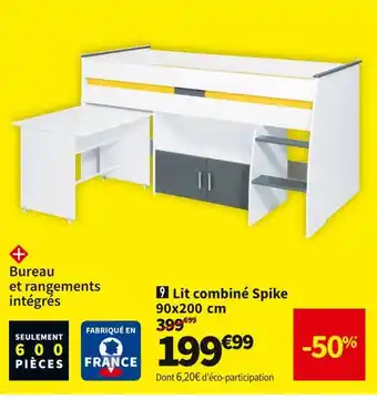 Conforama Lit combiné spike 90 cm offre