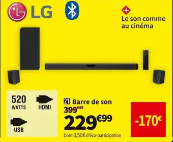 Conforama Lg barre de son sn5r offre