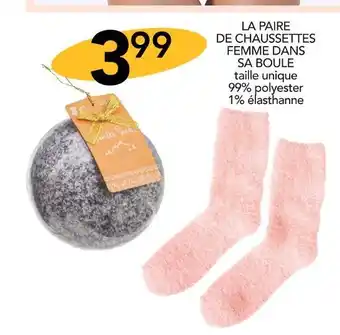 Stokomani La paire de chaussettes femme dans sa boule offre