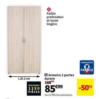 Conforama Armoire 2 portes aurore offre