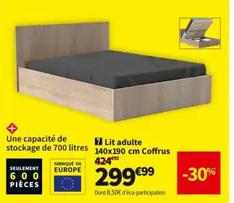 Conforama Lit adulte 140x190 cm coffrus offre