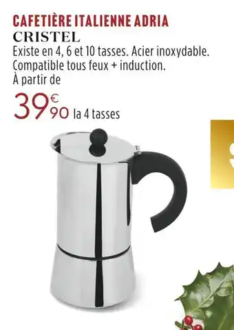 Culinarion Cristel cafetière italienne adria offre