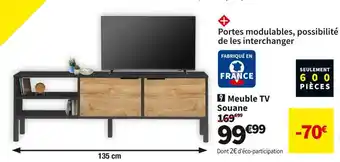 Conforama Meuble tv bas à poser 135 cm souane offre