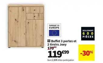 Conforama Buffet 3 portes et 2 tiroirs joey offre