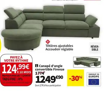 Conforama Canape d'angle convertible firenze offre