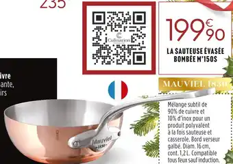 Mauviel 1830 la sauteuse évasée bombée m'150s
