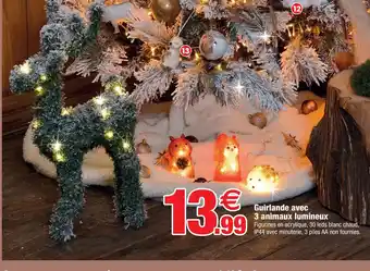 Bazarland Guirlande avec 3 animaux lumineux offre