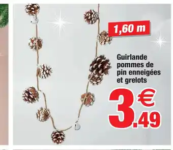 Bazarland Guirlande pommes de pin enneigées et grelots offre