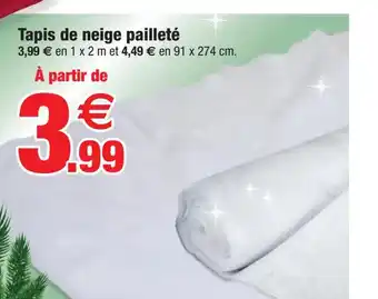 Bazarland Tapis de neige pailleté offre