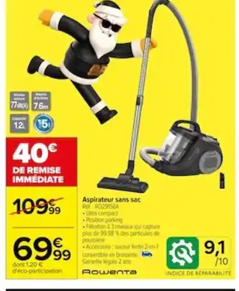 Carrefour Aspirateur sans sac offre
