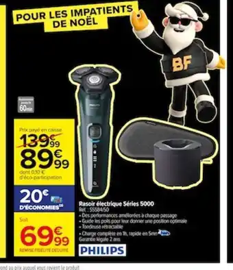 Carrefour Rasoir électrique Séries 5000 offre