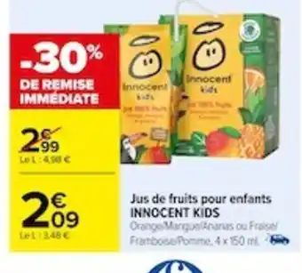 Carrefour Jus de fruits pour enfants INNOCENT KIDS offre