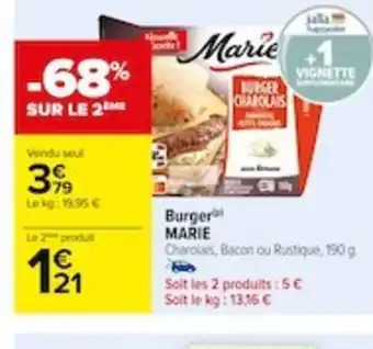 Carrefour Burger MARIE offre