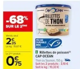 Carrefour Rillettes de poisson CAP OCÉAN offre